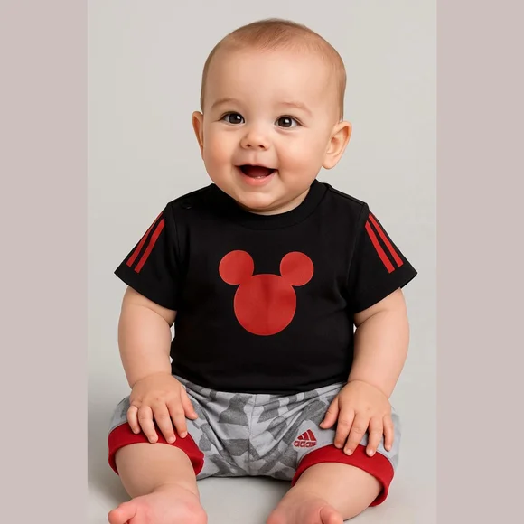 Adidas Baby Boys Disney Mickey Mouse Summer Set NWT 3 months - Picture 2 of 5